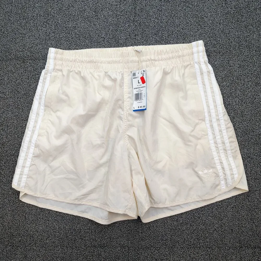 New Adidas Originals Classics Sprinter Shorts White Mens Size L Fast Shipping